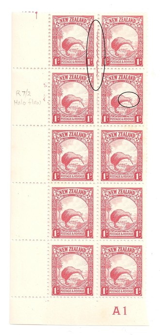 Block showing 'Halo flaw' A1 R.7-2 and plate crack on R 6-1 and R 7-1